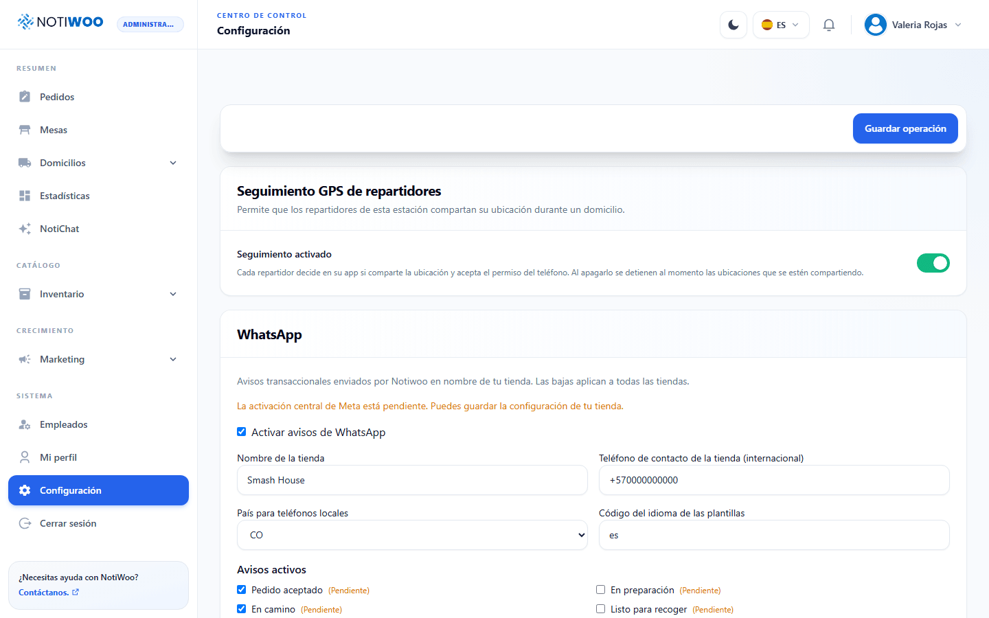 Interruptor de seguimiento de repartidores